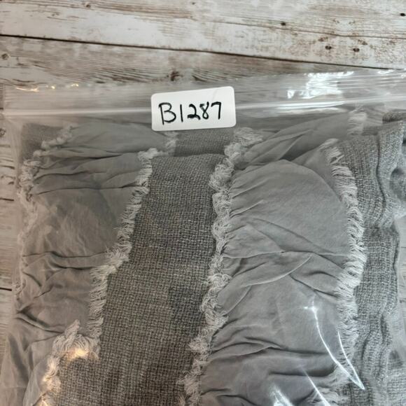 Tempo Paris Linen Dress Medium Lagenlook Boho Beachy Minimal Roomy Ruffle Flowy - Picture 10 of 10